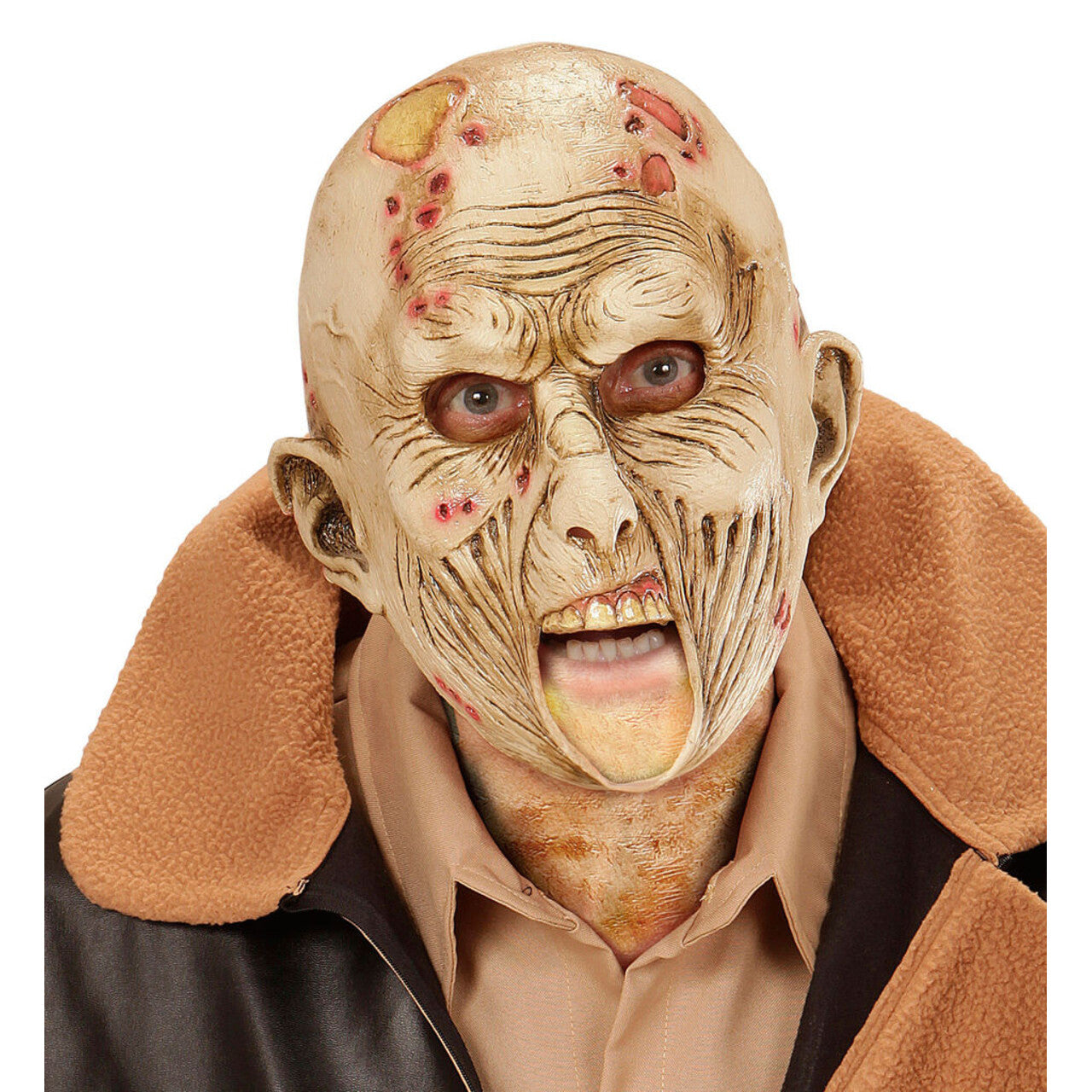 Op deze afbeelding zie je een Accessoires, van het merk Widmann. Vreselijk Masker Zombie Met Open Mond