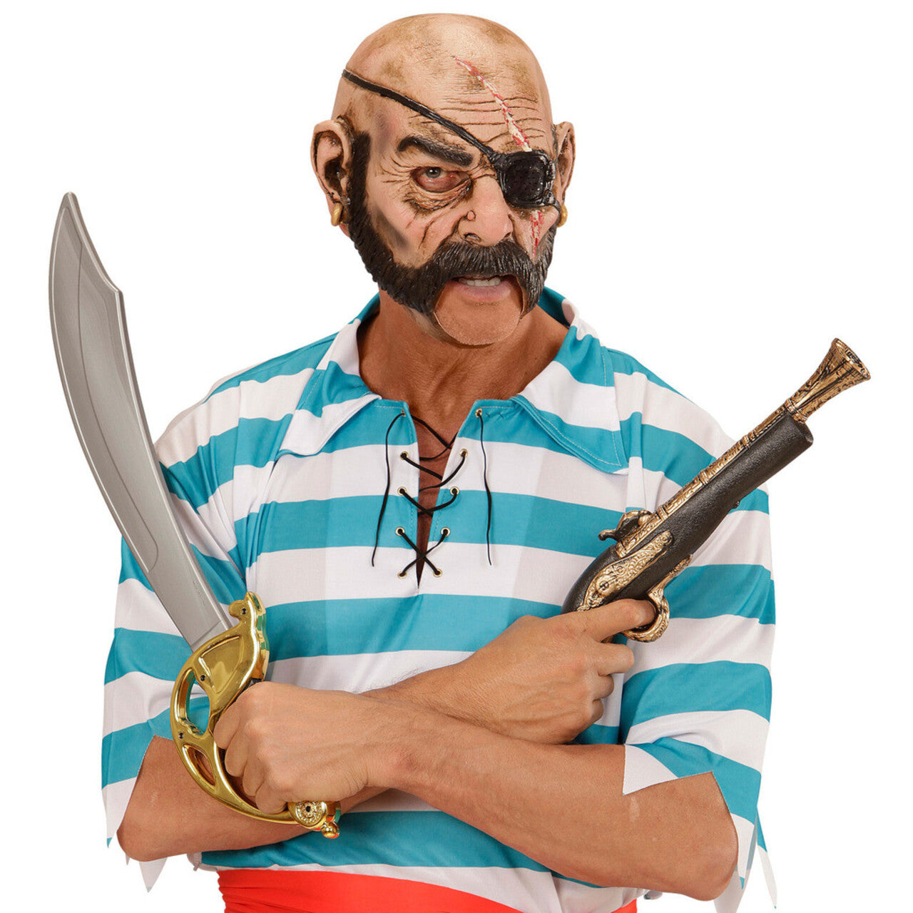Op deze afbeelding zie je een Accessoires, van het merk Widmann. Realistisch Masker Piraat Met Open Mond