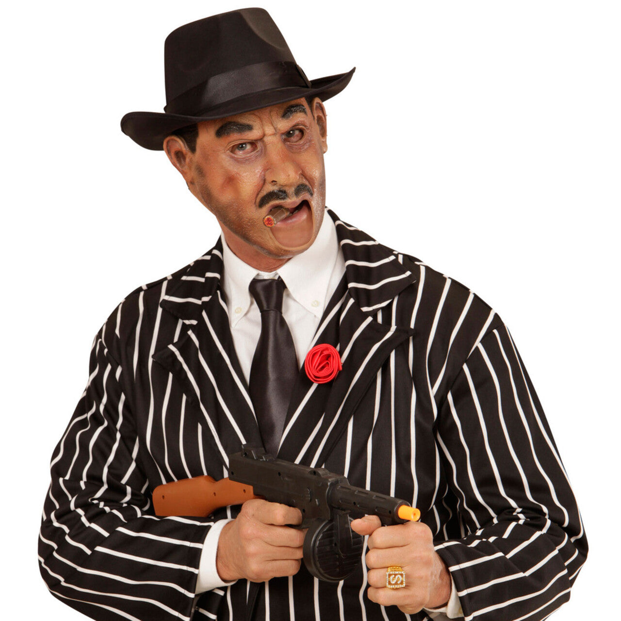 Op deze afbeelding zie je een Accessoires, van het merk Widmann. Roaring 20s Masker Gangster Met Open Mond