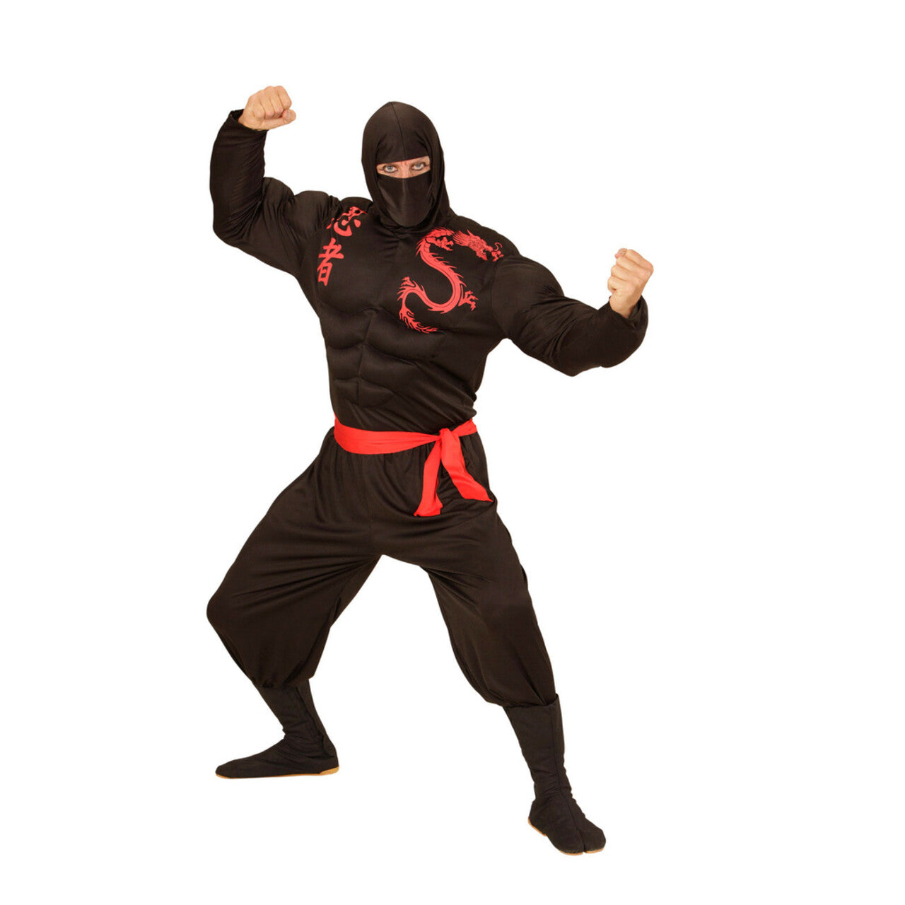 Op deze afbeelding zie je een Kostuums, van het merk Widmann. Black Super Ninja Kostuum