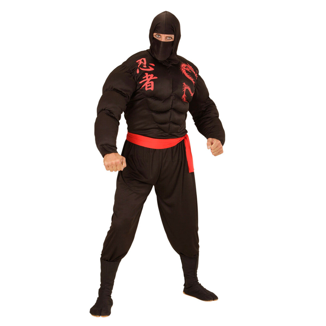 Op deze afbeelding zie je een Kostuums, van het merk Widmann. Black Super Ninja Kostuum