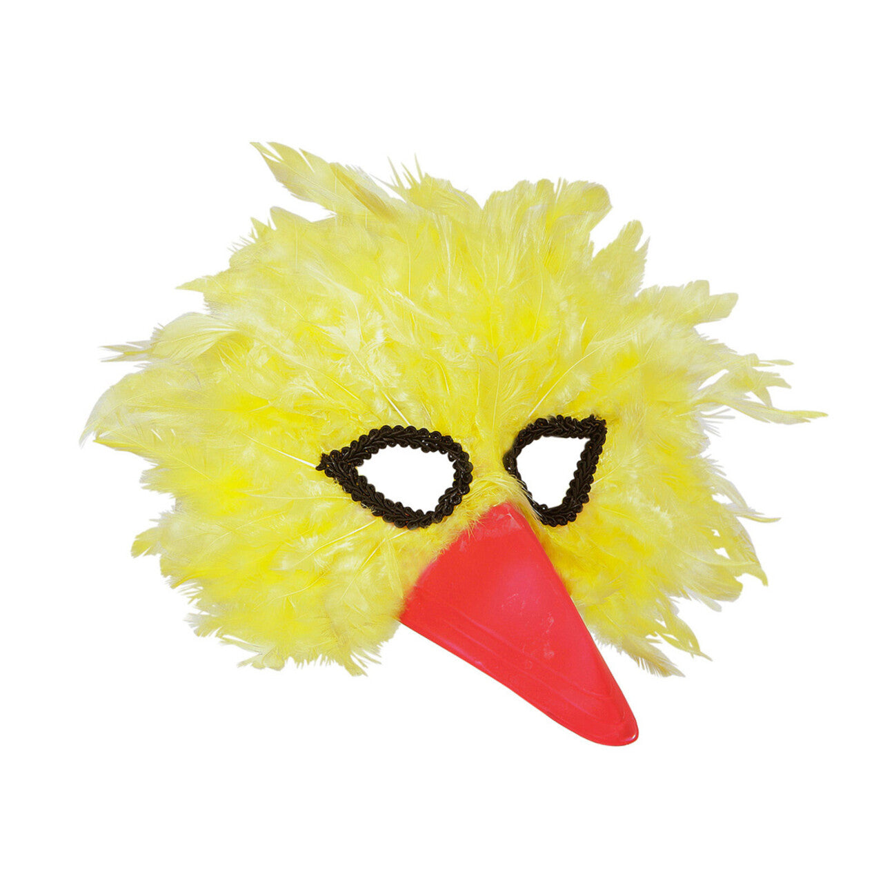 Op deze afbeelding zie je een Accessoires, van het merk Widmann. Grappig Veren Masker Vogel, Geel