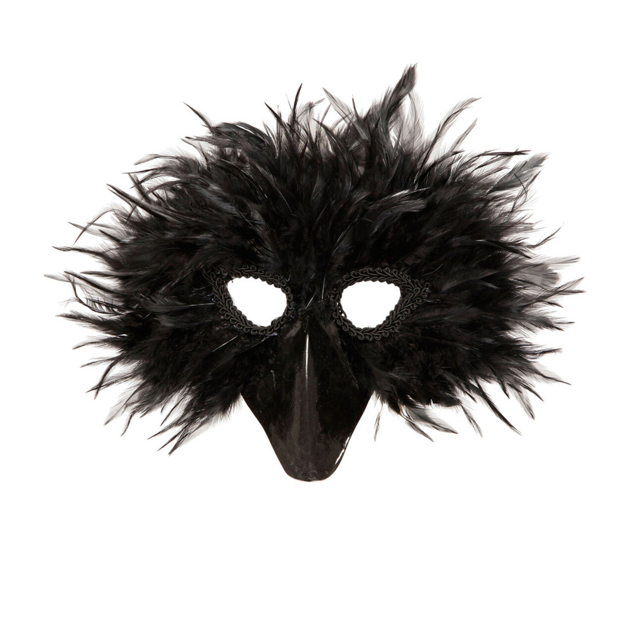 Op deze afbeelding zie je een Accessoires, van het merk Widmann. Grappig Veren Masker Vogel, Zwart