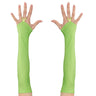 Tachtiger Jaren Vingerloze Handschoenen Satijn, Neon Groen