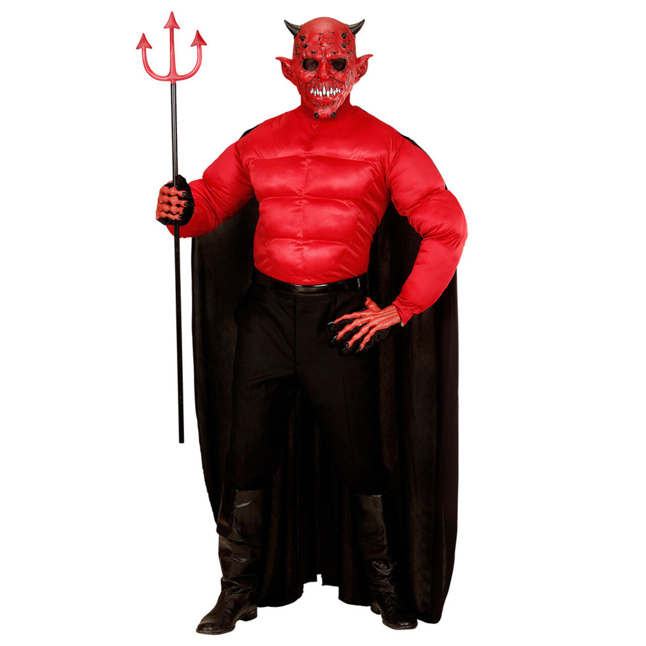 Op deze afbeelding zie je een Kostuums, van het merk Widmann. Super Duivel Red Devil Kostuum
