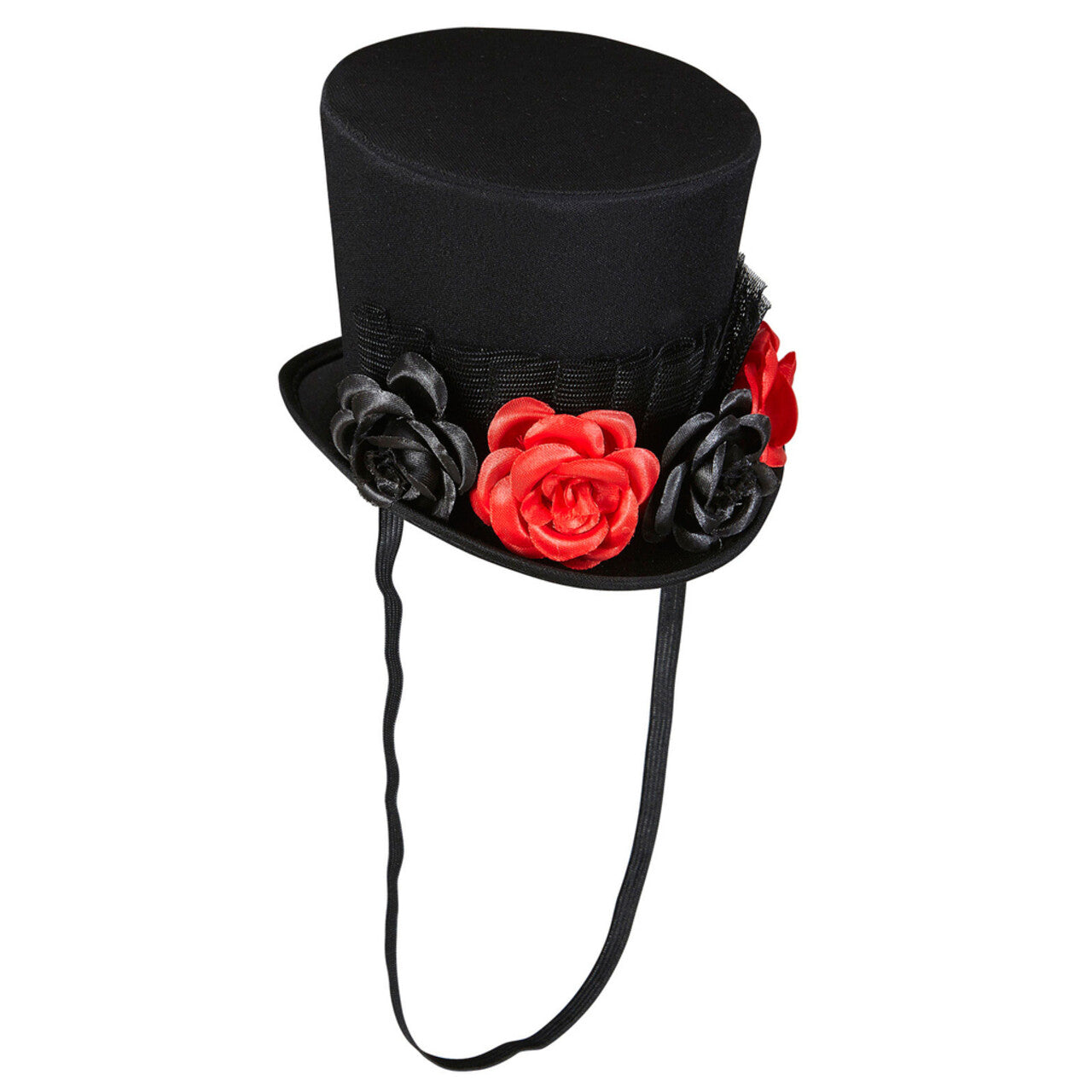 Op deze afbeelding zie je een Accessoires, van het merk Widmann. Chorus Line Mini Hoge Hoed Met Tule, 4 Rozen