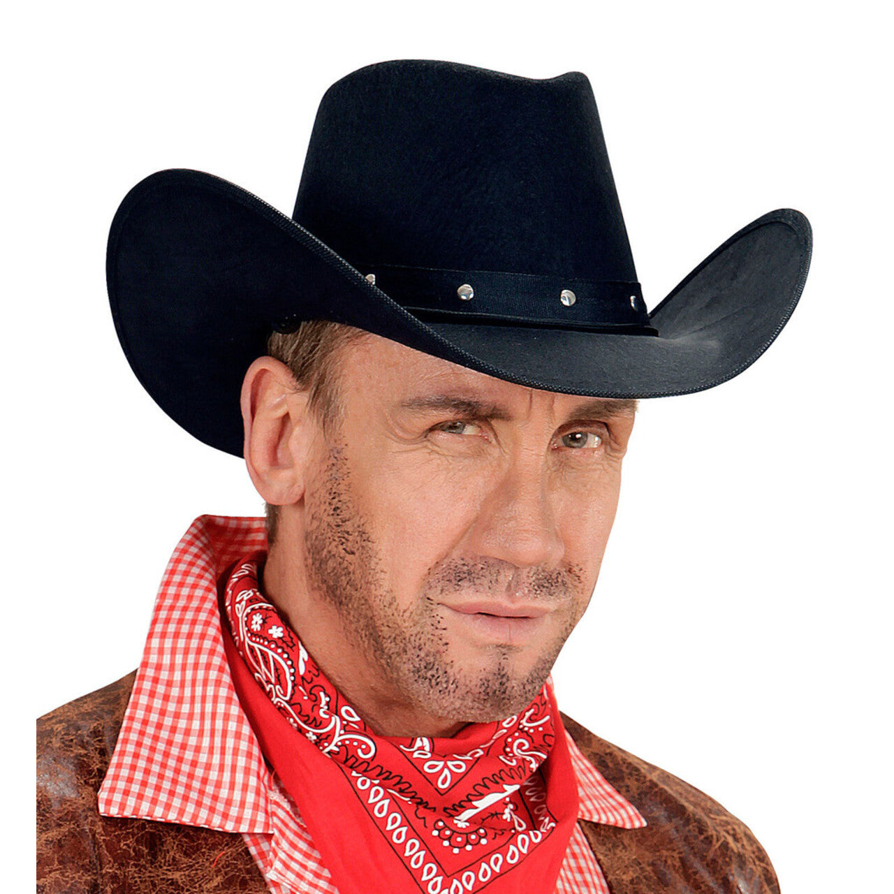 Op deze afbeelding zie je een Accessoires, van het merk Widmann. Rawhide Cowboyhoed Met Beslagnagels