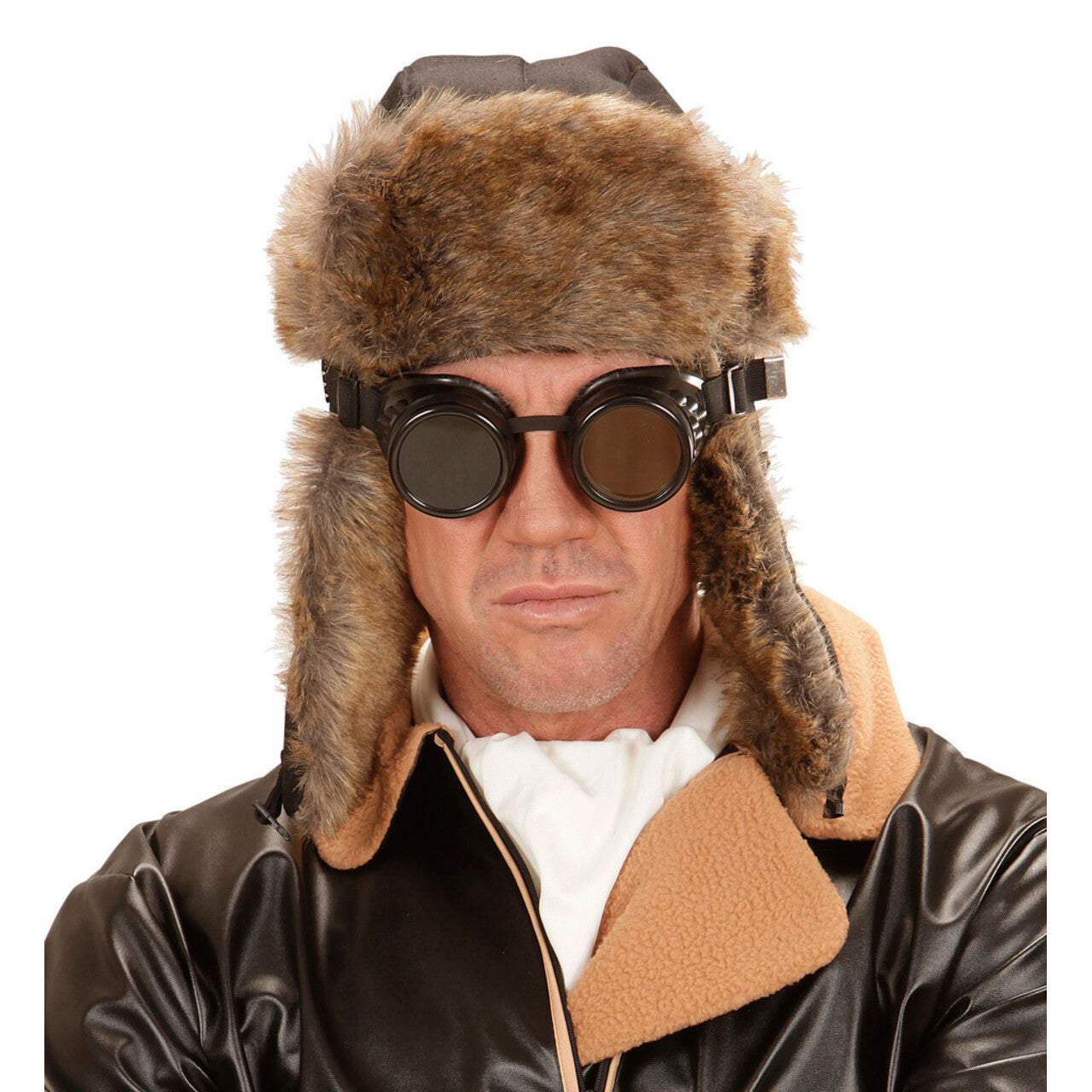 Op deze afbeelding zie je een Accessoires, van het merk Widmann. Dubbeldekker Vliegeniers Hoed