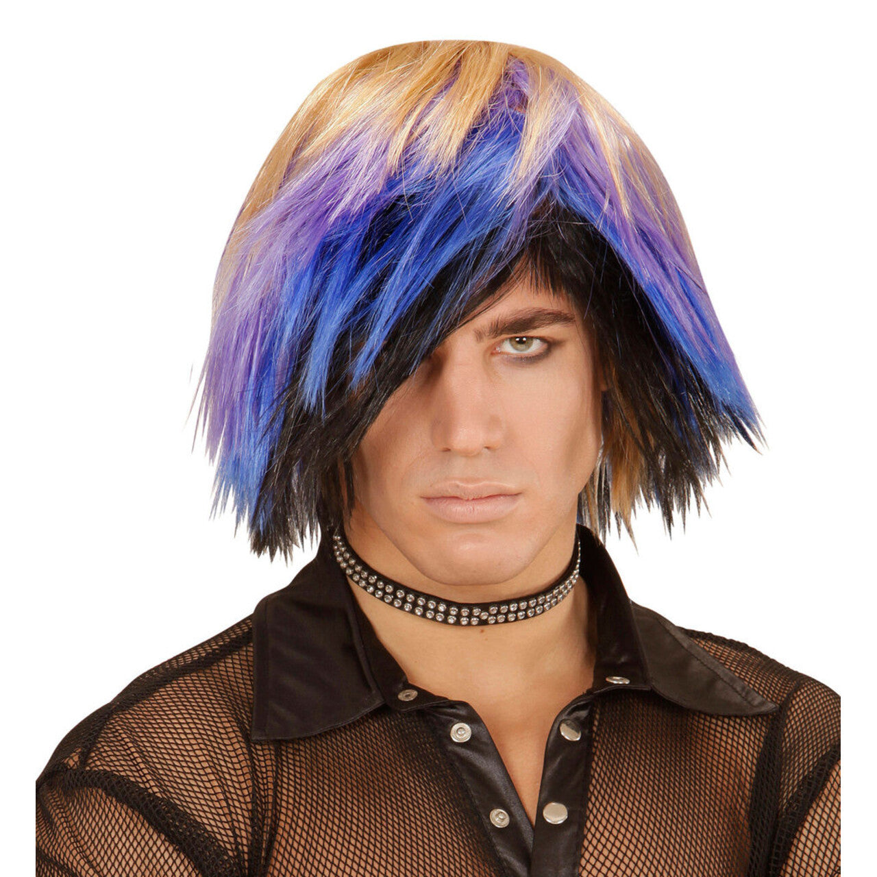 Op deze afbeelding zie je een Accessoires, van het merk Widmann. 80s Pruik, Emo Man