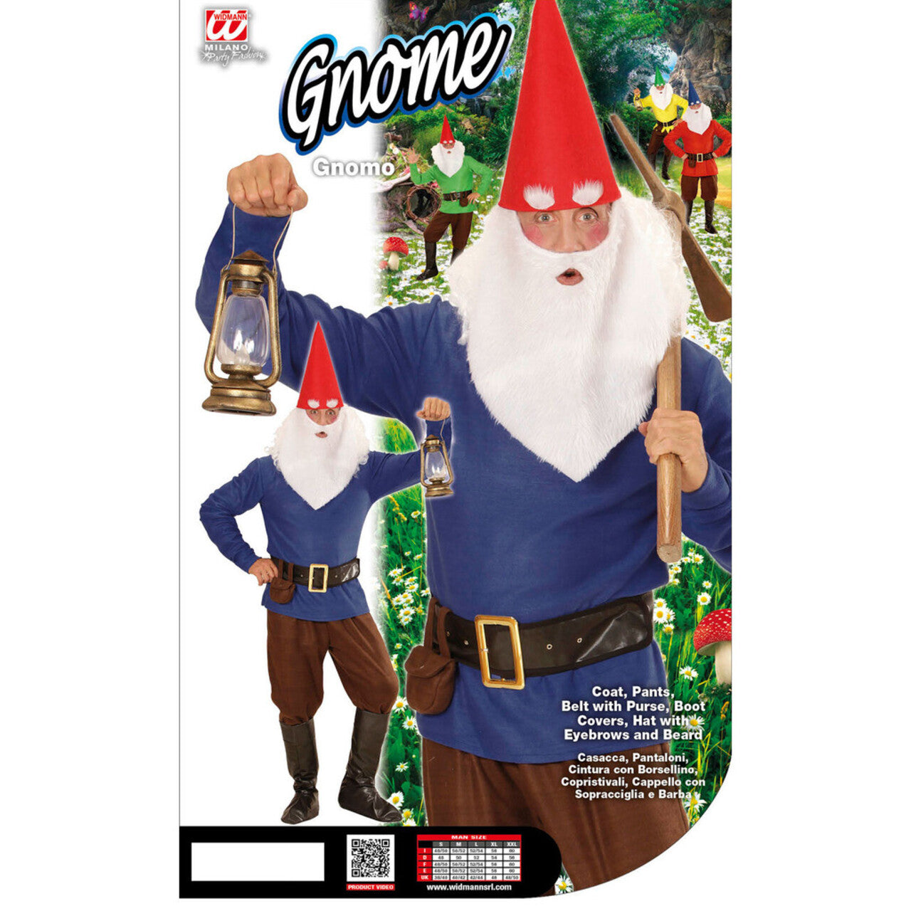 Op deze afbeelding zie je een Kostuums, van het merk Widmann. Tuin Kabouter Blauw Man Kostuum