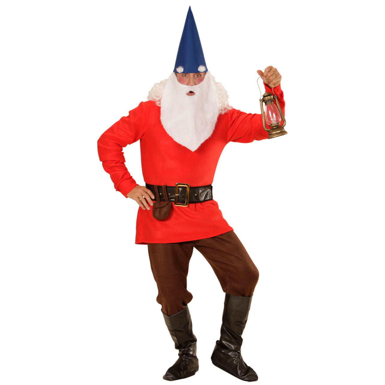 Op deze afbeelding zie je een Kostuums, van het merk Widmann. Tuin Kabouter Rood Man Kostuum