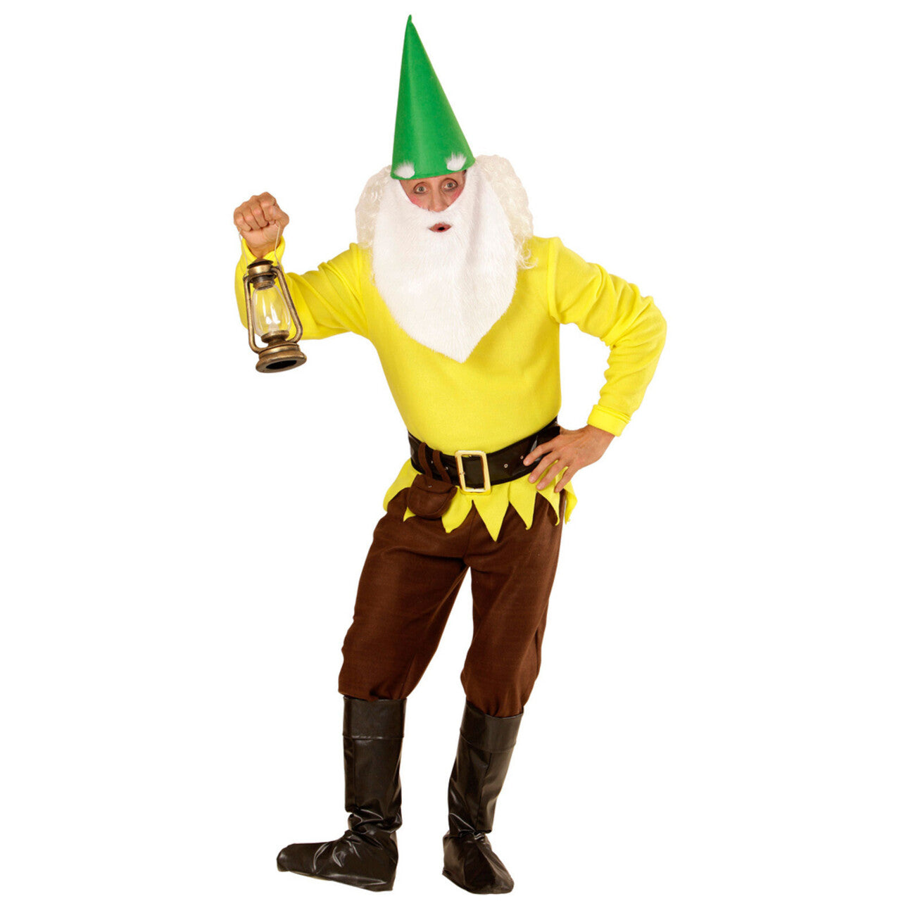 Op deze afbeelding zie je een Kostuums, van het merk Widmann. Tuin Kabouter Geel Man Kostuum