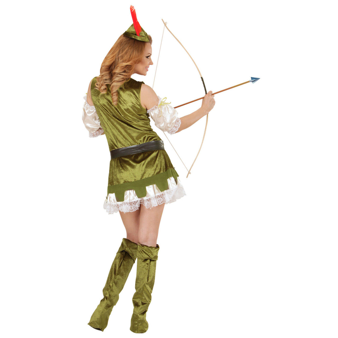 Op deze afbeelding zie je een Kostuums, van het merk Widmann. Vrouwelijke Robin Hood Of The Wood Kostuum