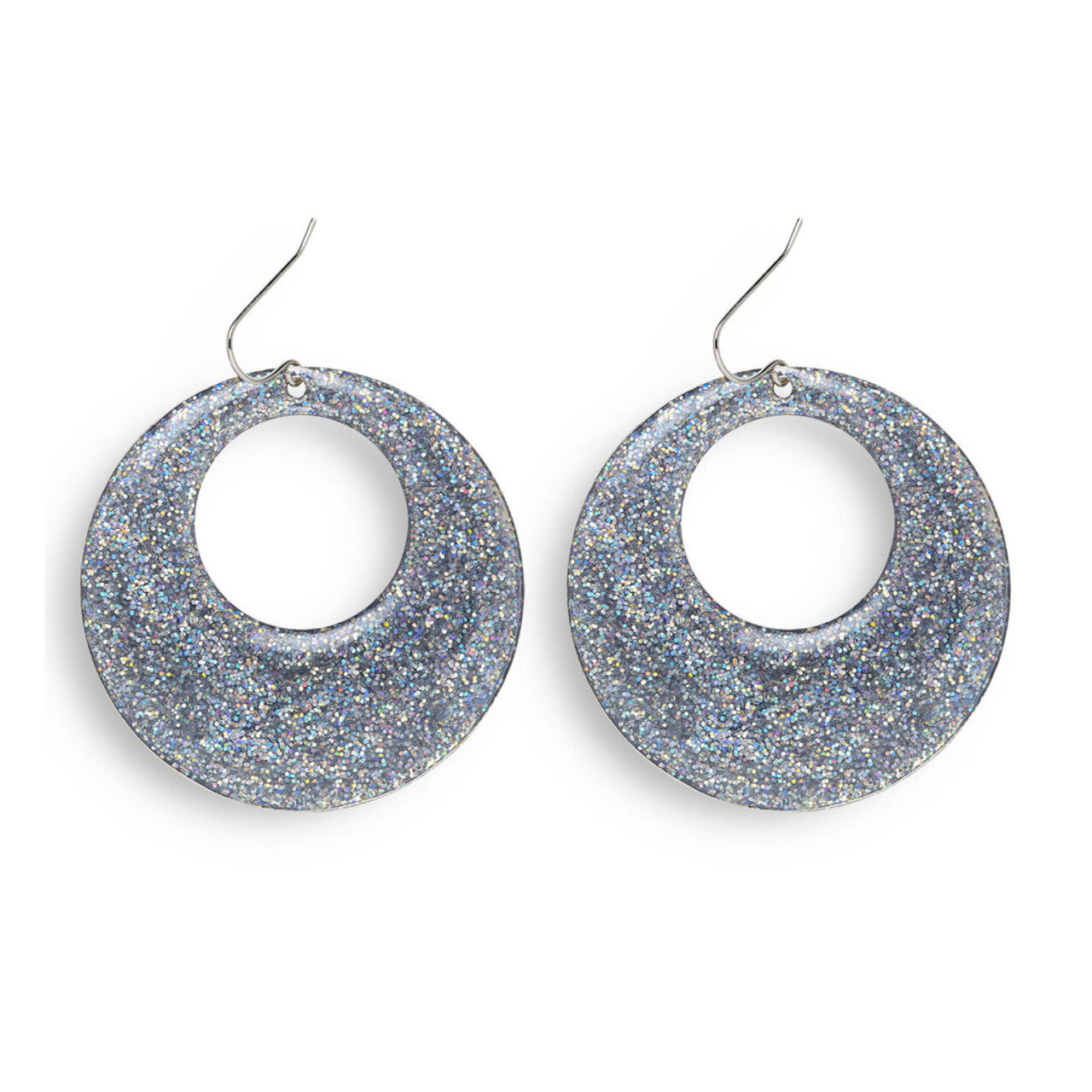 Op deze afbeelding zie je een Accessoires, van het merk Widmann. 70s-80s Zilver Glitter Oorbellen