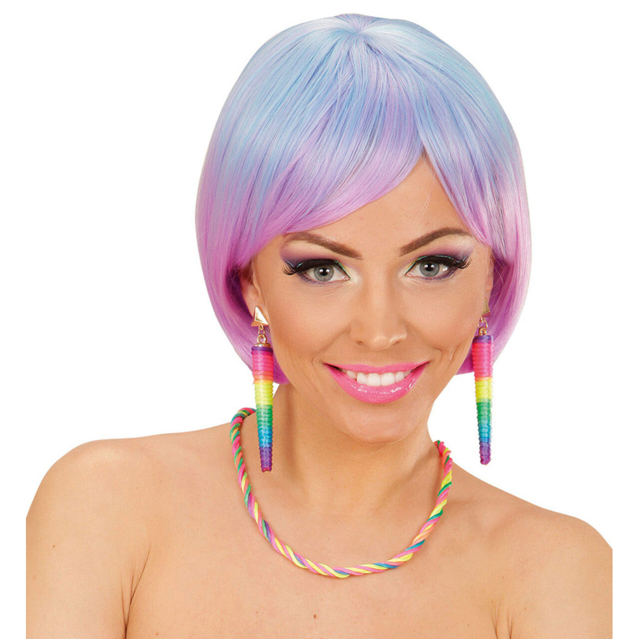 Op deze afbeelding zie je een Accessoires, van het merk Widmann. Rock Chick Ketting Neon Multikleuren