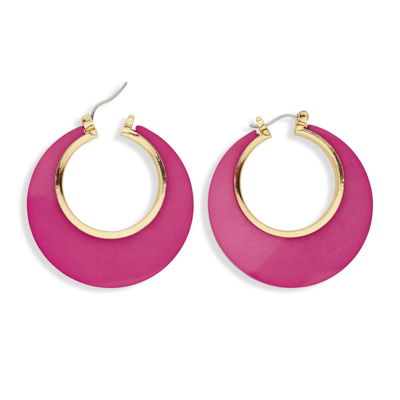 Op deze afbeelding zie je een Accessoires, van het merk Widmann. 70er Jaren Oorbellen Disco Roze / Goud