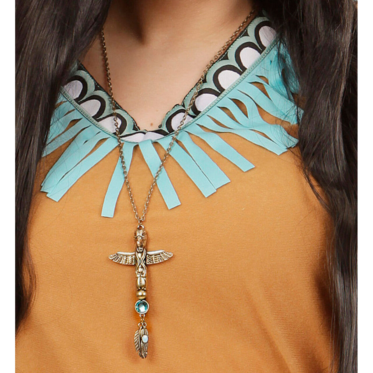 Op deze afbeelding zie je een Accessoires, van het merk Widmann. Indiaanse Ketting Totempaal Met Steen