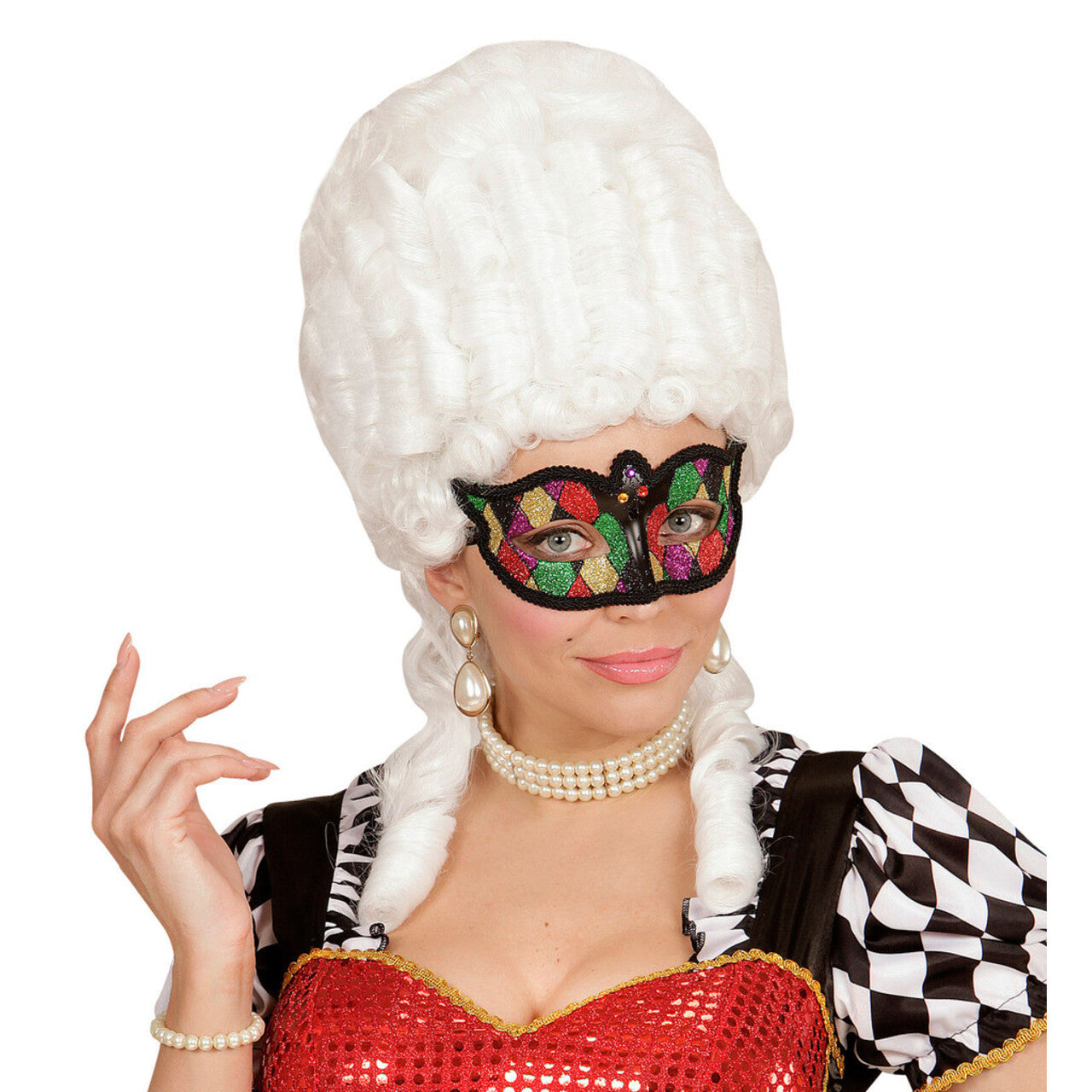 Op deze afbeelding zie je een Accessoires, van het merk Widmann. Venetie Oogmasker Harlekijn Glitter