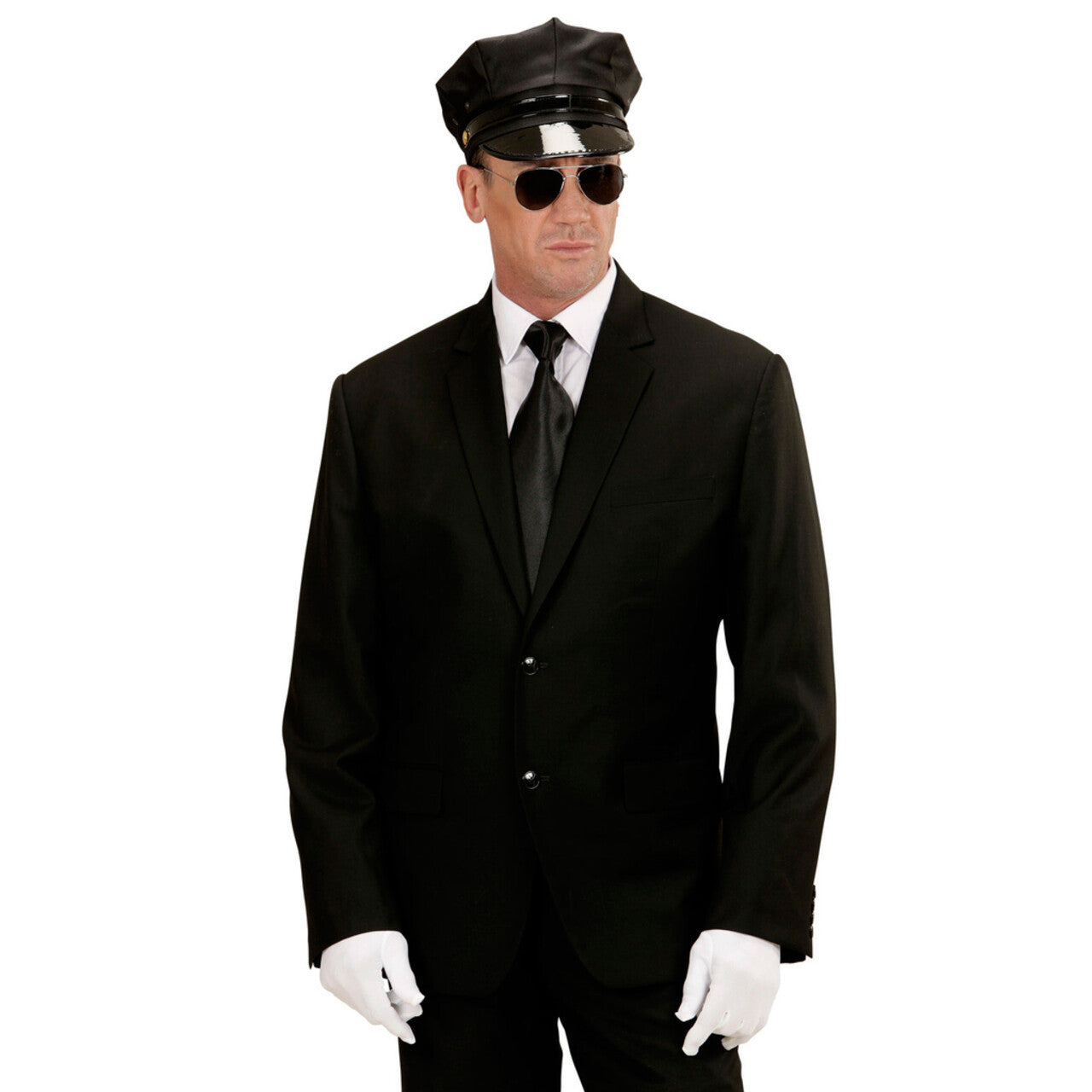 Op deze afbeelding zie je een Accessoires, van het merk Widmann. Zwarte Hoed Chauffeur