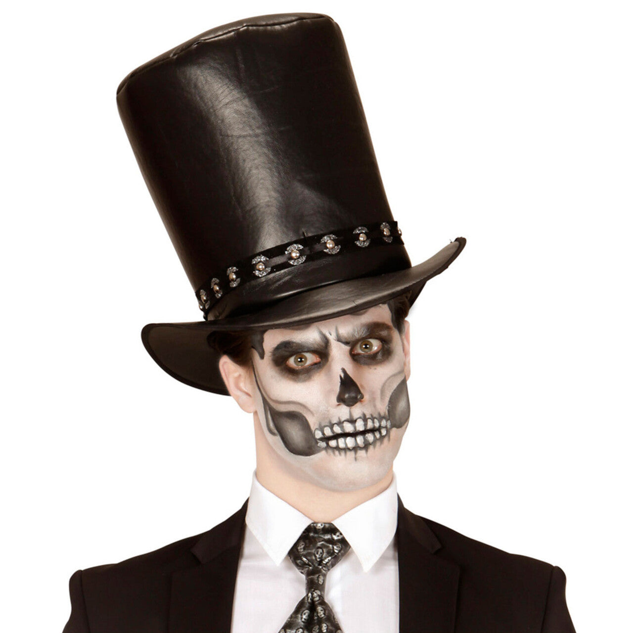 Op deze afbeelding zie je een Accessoires, van het merk Widmann. Engelse Hoge Hoed Lederlook