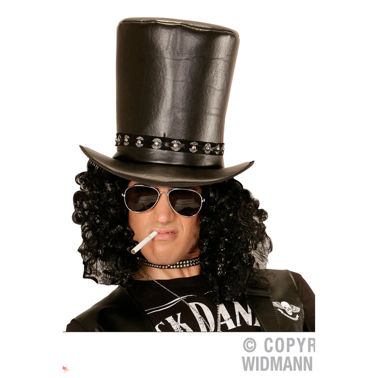 Op deze afbeelding zie je een Accessoires, van het merk Widmann. Engelse Hoge Hoed Lederlook