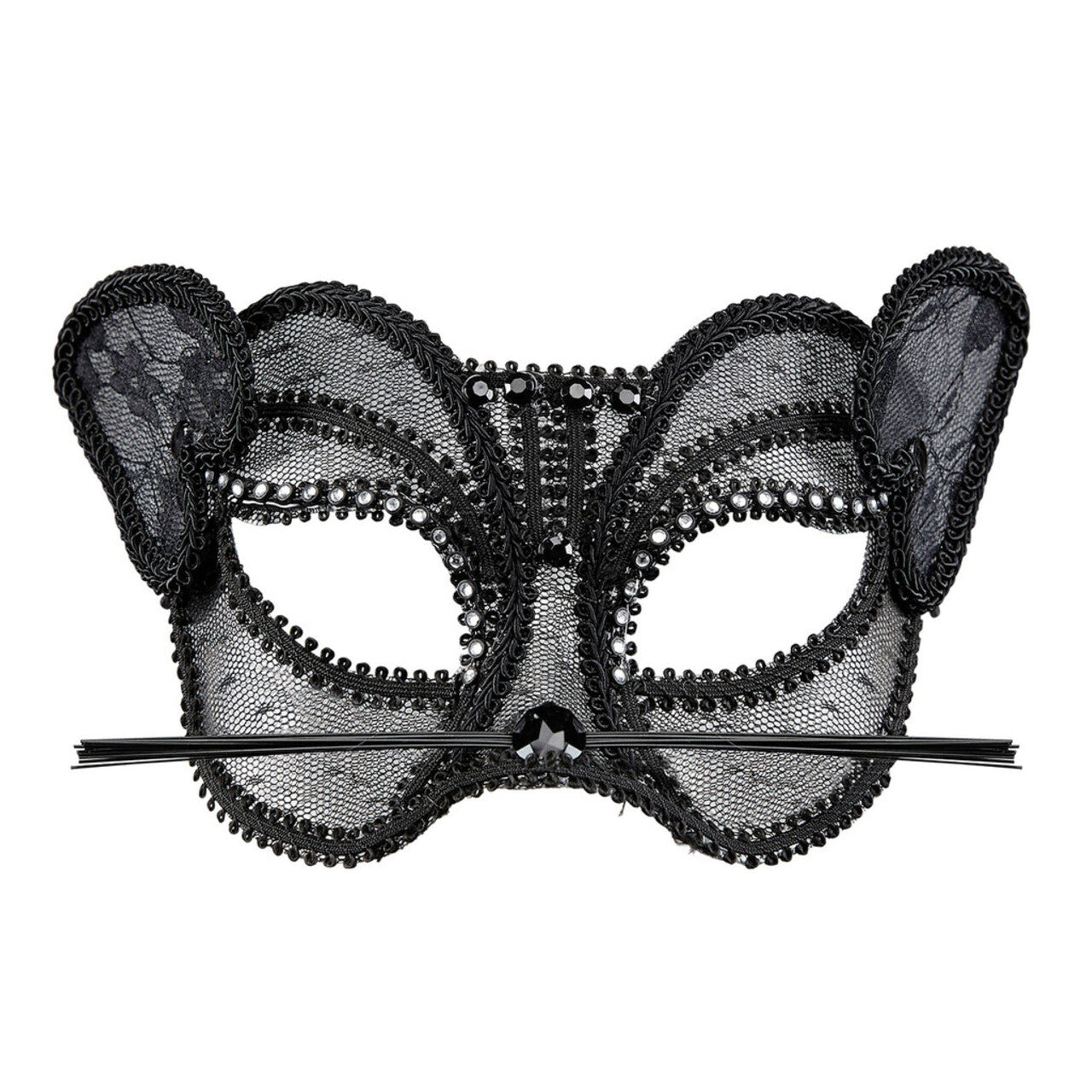Op deze afbeelding zie je een Accessoires, van het merk Widmann. Sexy Fashion Oogmasker Kat Met Kant En Strass
