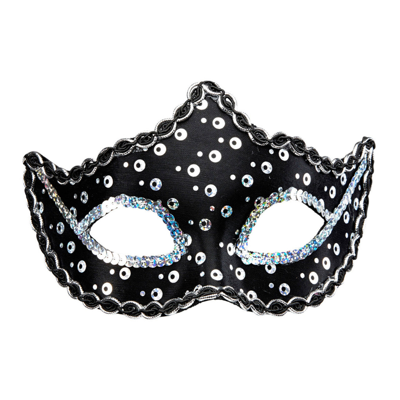 Op deze afbeelding zie je een Accessoires, van het merk Widmann. Venetiaans Oogmasker Rialto Zwart Met Pailletten