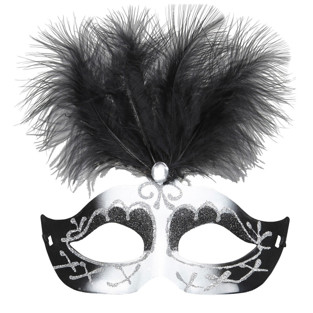 Op deze afbeelding zie je een Accessoires, van het merk Widmann. Uitbundig Oogmasker Venetie Zwart / Wit