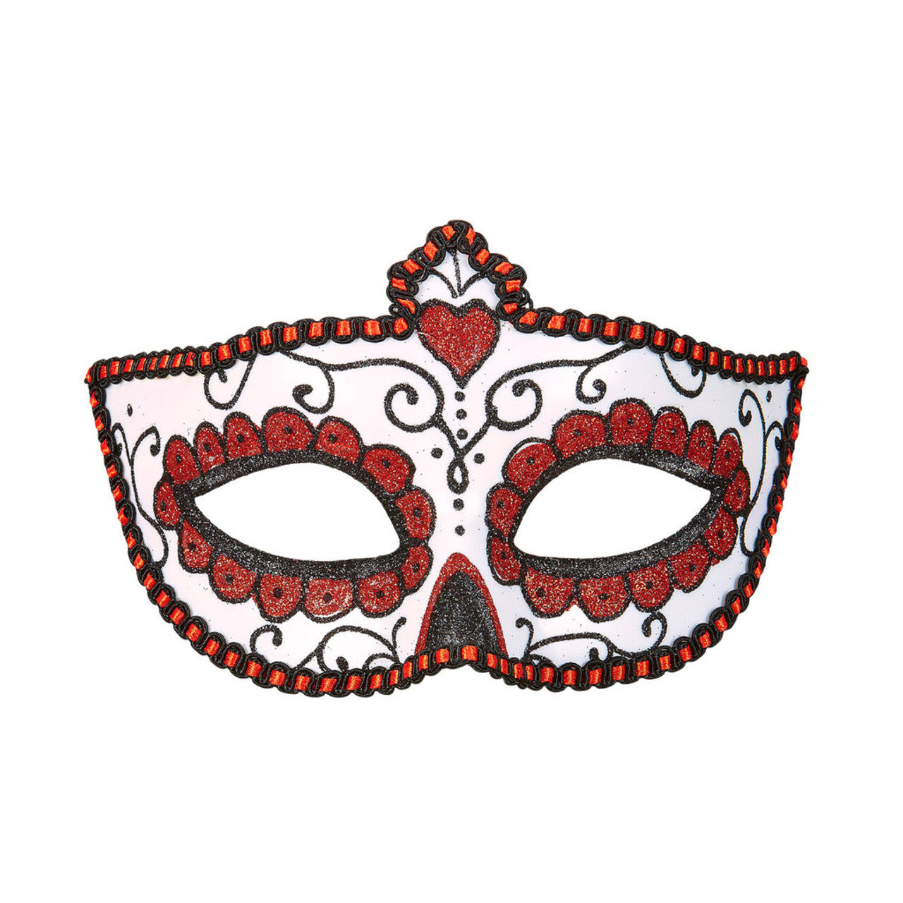 Op deze afbeelding zie je een Accessoires, van het merk Widmann. Mexicaans Oogmasker Dia De Los Muertos Zwart & Rood