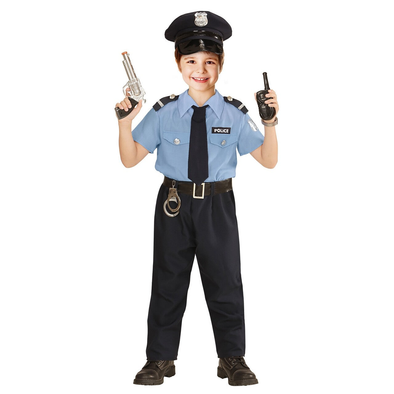 Op deze afbeelding zie je een Kostuums, van het merk Widmann. Realistische Politieman Jongen Kostuum