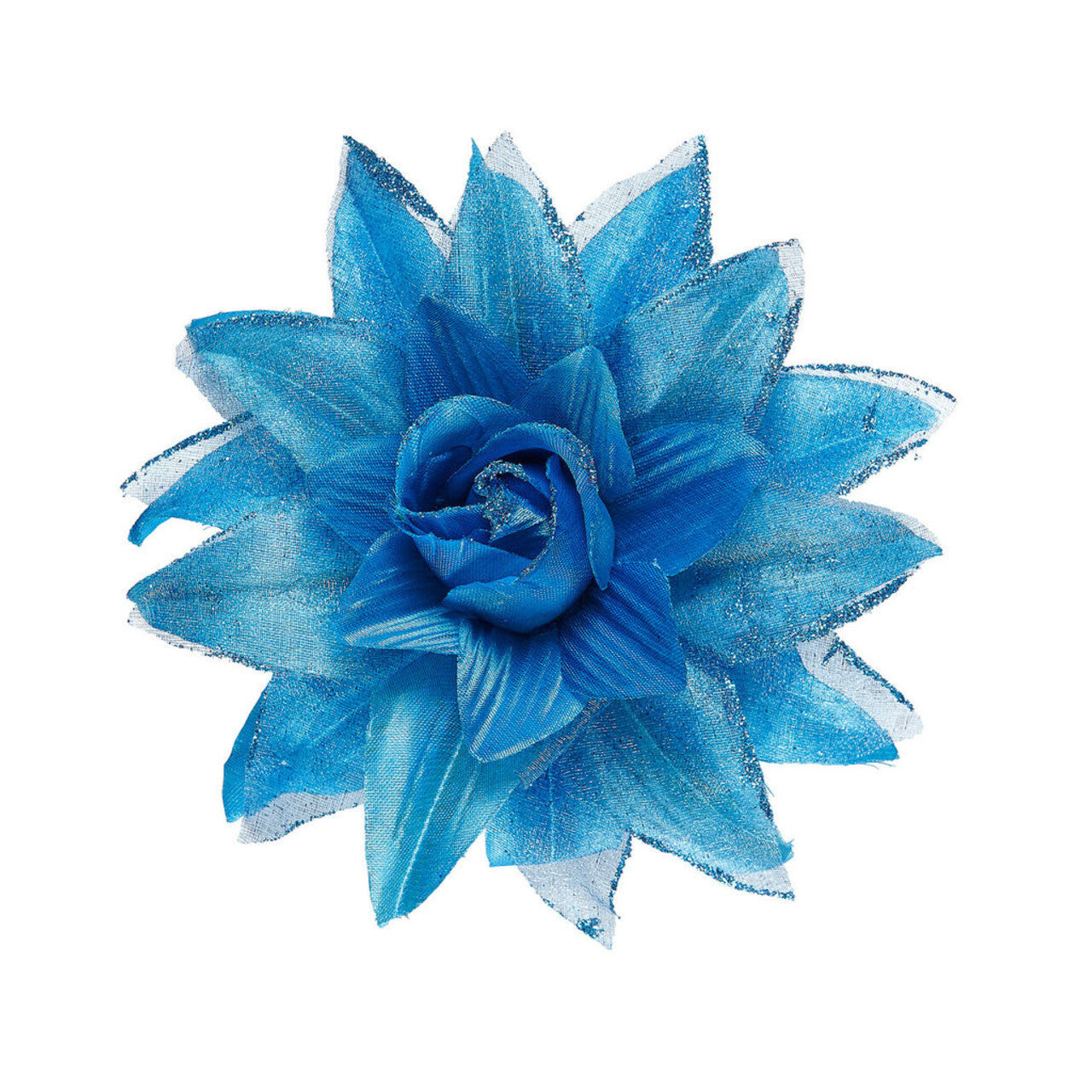 Op deze afbeelding zie je een Accessoires, van het merk Widmann. Tropische Haarclip Bloem Met Glitter, Azuurblauw