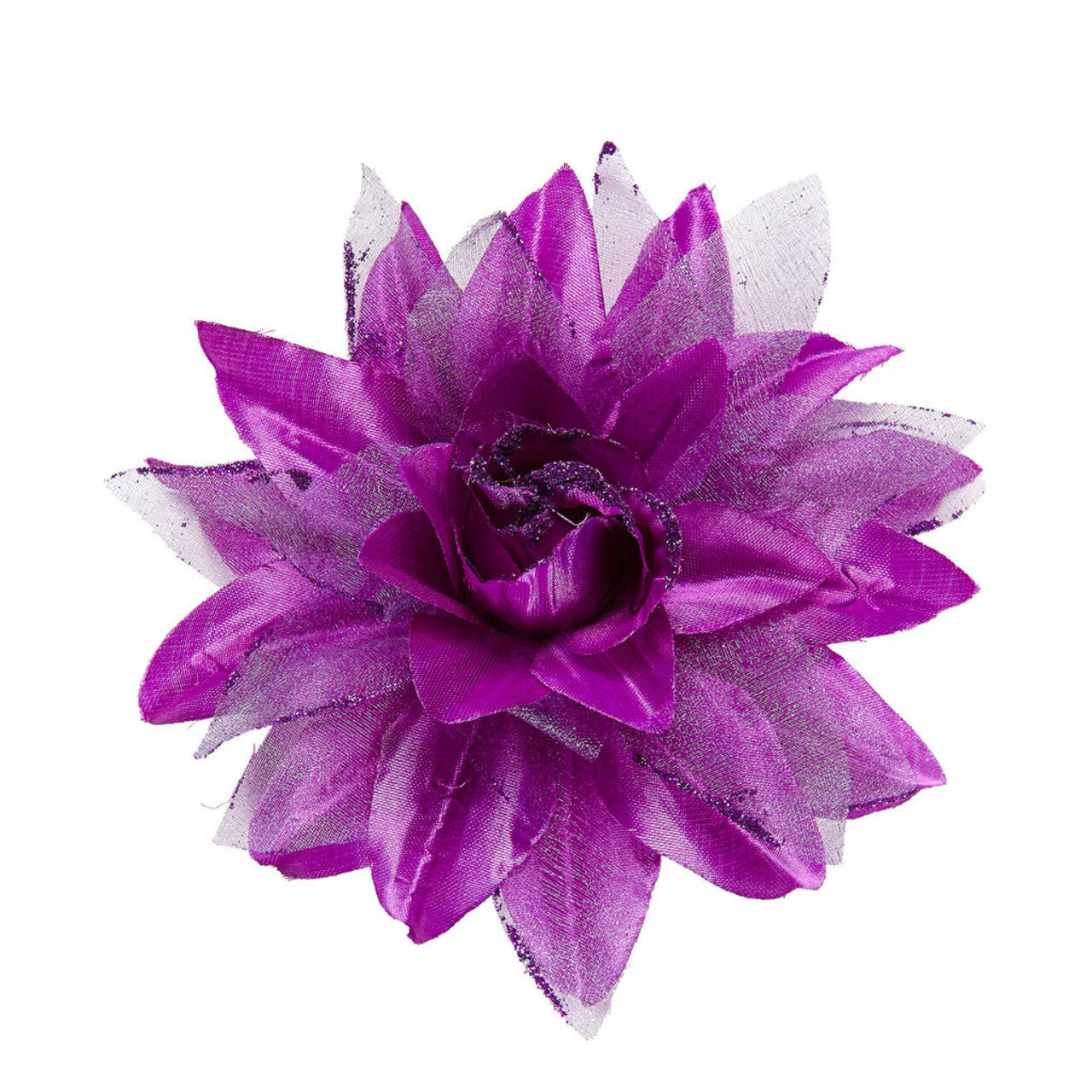 Op deze afbeelding zie je een Accessoires, van het merk Widmann. Tropische Haarclip Bloem Met Glitter, Paars