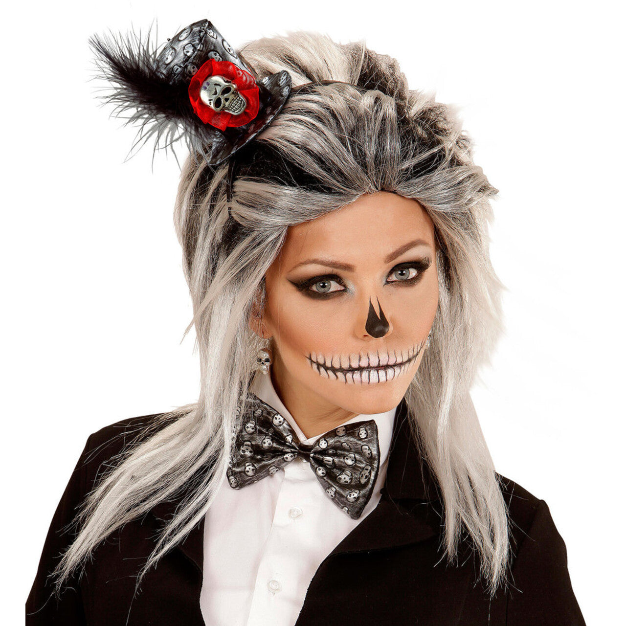 Op deze afbeelding zie je een Accessoires, van het merk Widmann. Halloween Hoofdband Met Minihoedje En Strikje Metallic