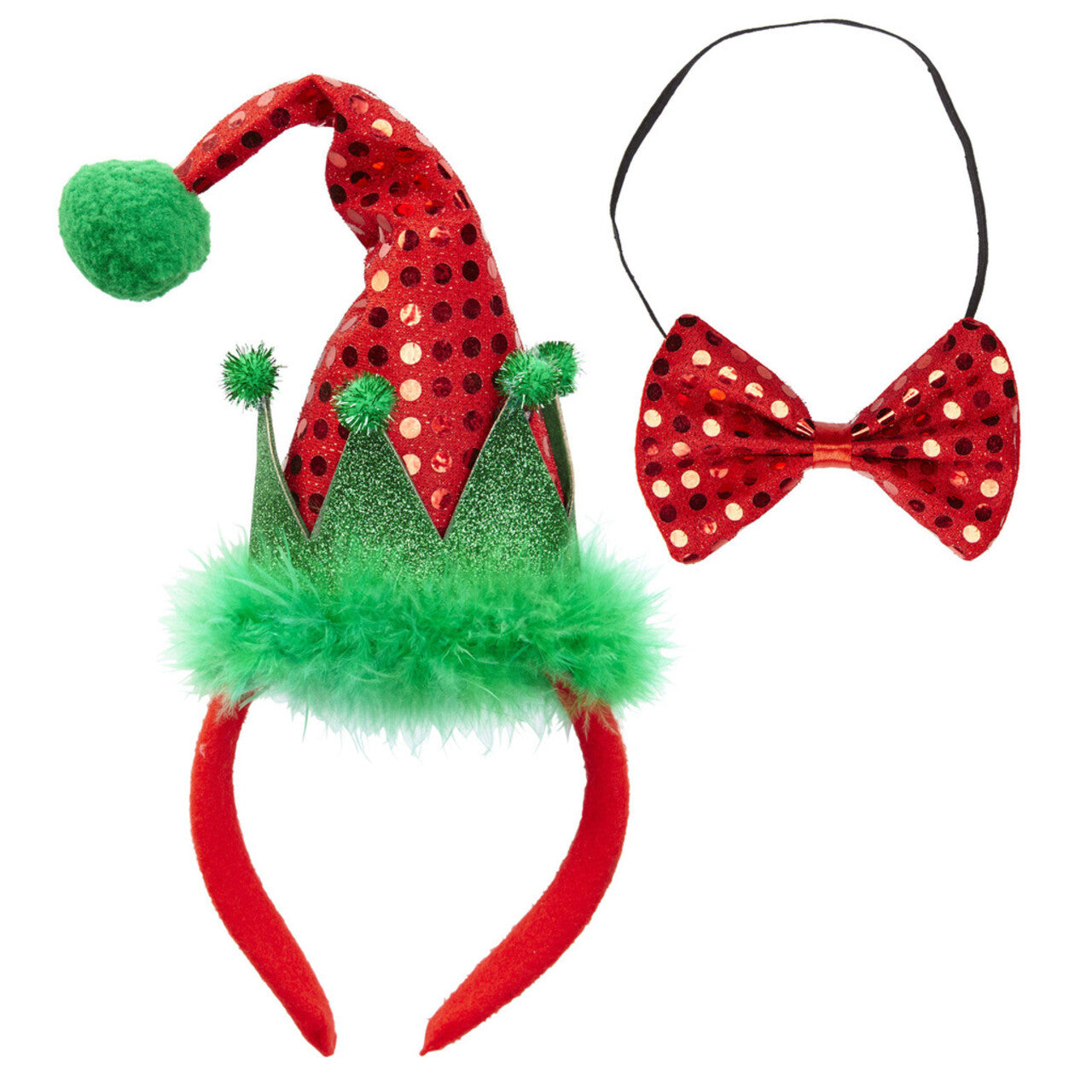 Op deze afbeelding zie je een Accessoires, van het merk Widmann. Grappige Kerst Mini Santa Mutsje Met Strikje, Pailletten