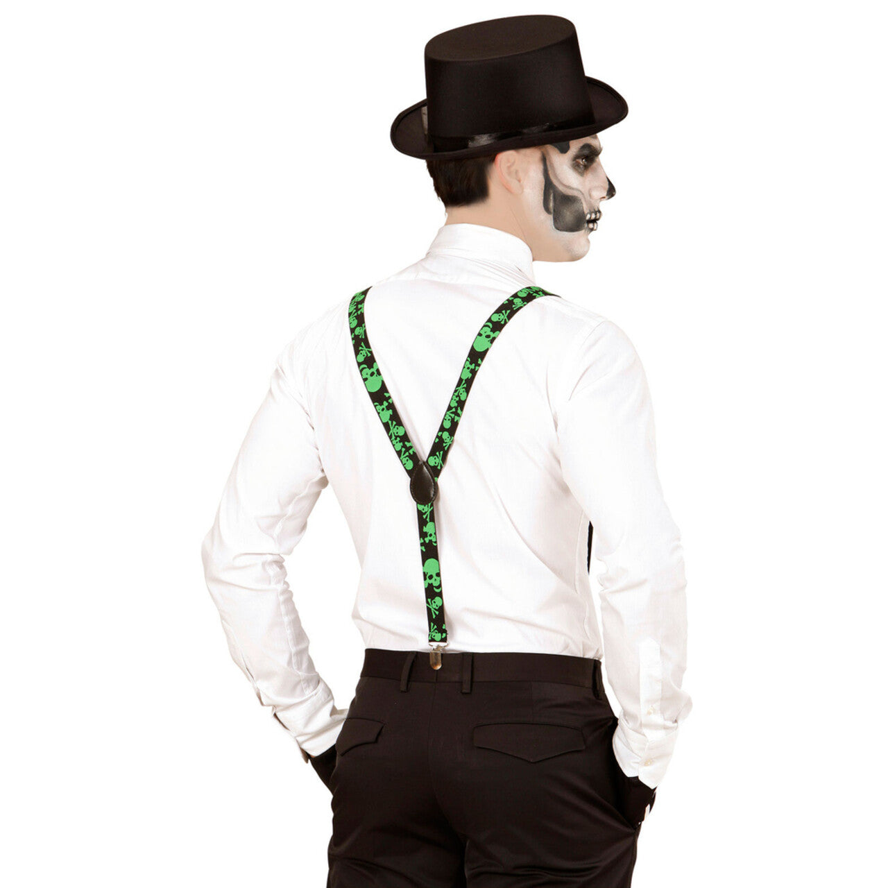 Op deze afbeelding zie je een Accessoires, van het merk Widmann. Halloween Bretels Giftige Schedels
