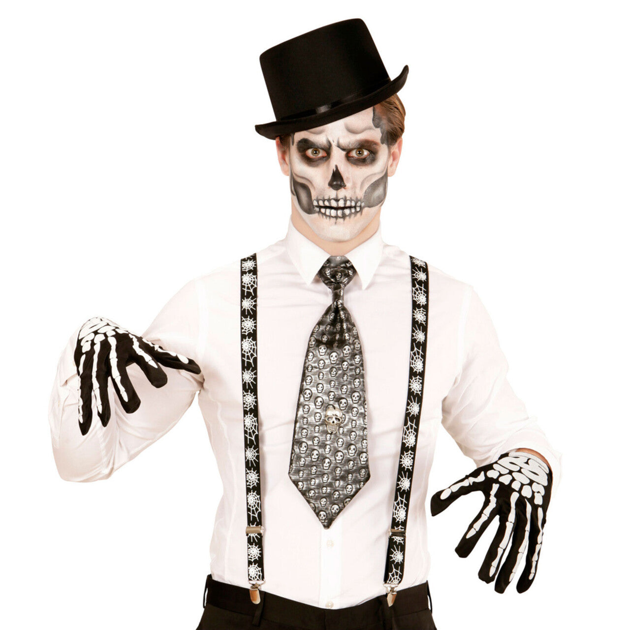 Op deze afbeelding zie je een Accessoires, van het merk Widmann. Halloween Bretels Spinnenweb