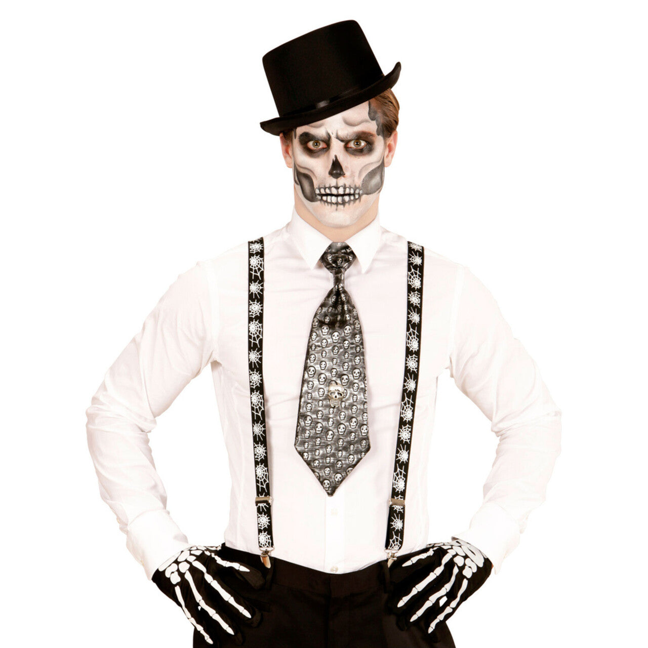 Op deze afbeelding zie je een Accessoires, van het merk Widmann. Halloween Bretels Spinnenweb