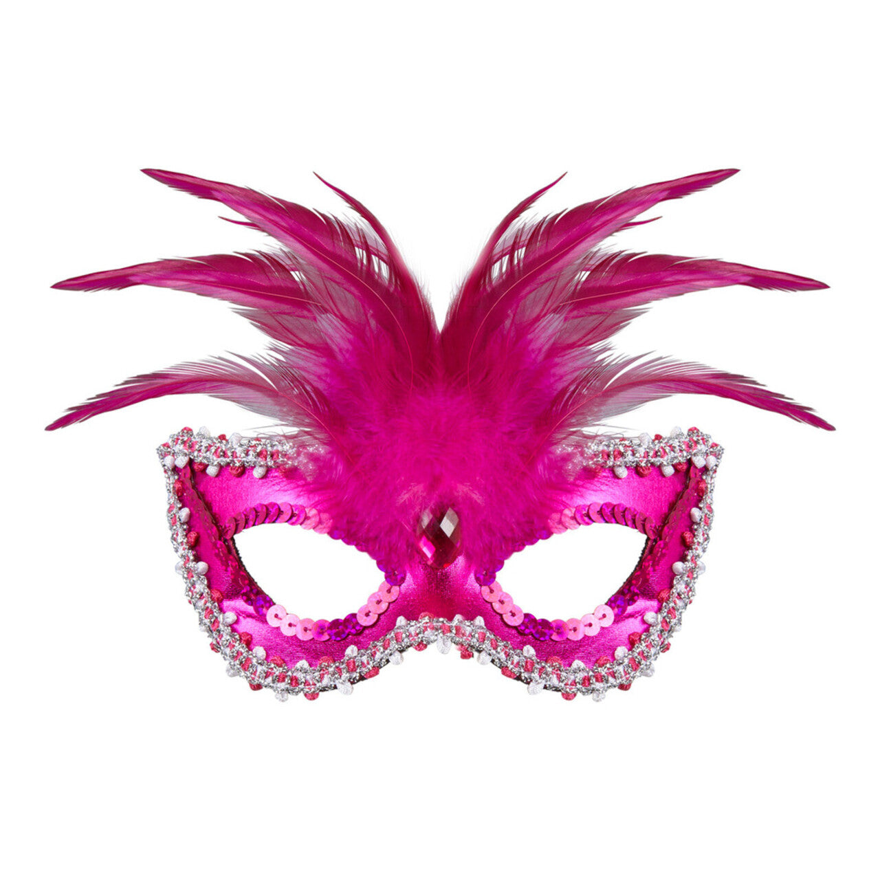 Op deze afbeelding zie je een Accessoires, van het merk Widmann. Koninklijk Oogmasker, Barones Metallic Roze