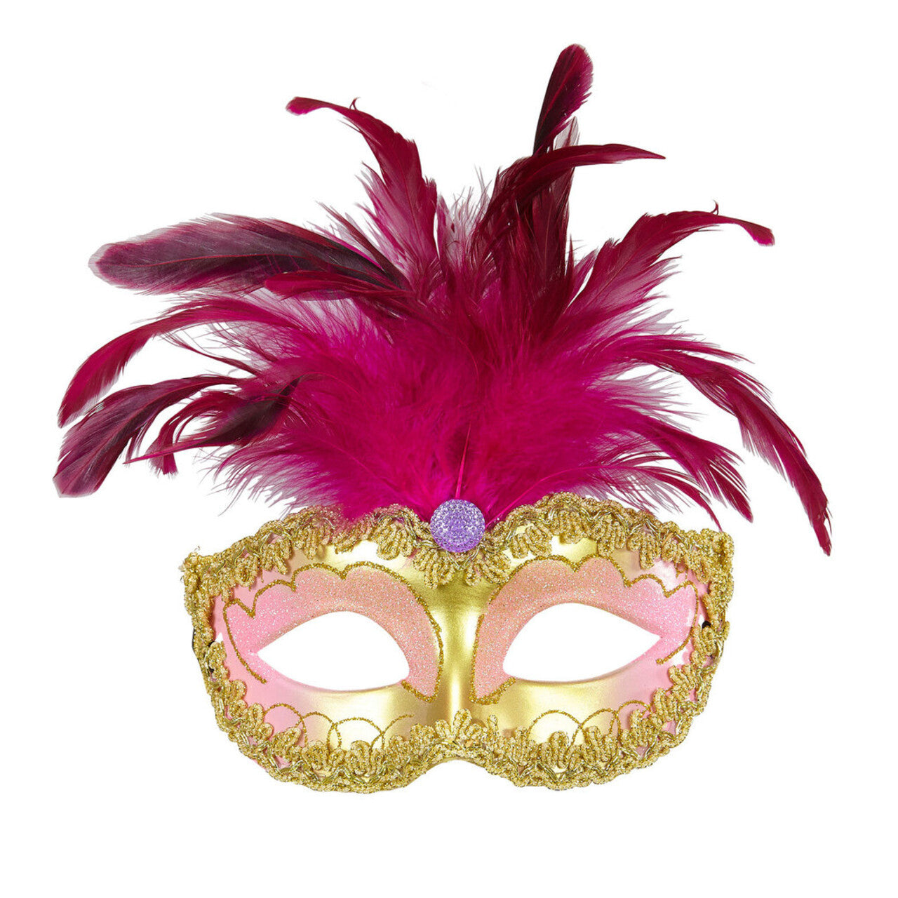 Op deze afbeelding zie je een Accessoires, van het merk Widmann. Oogmasker, Koninklijk Goud