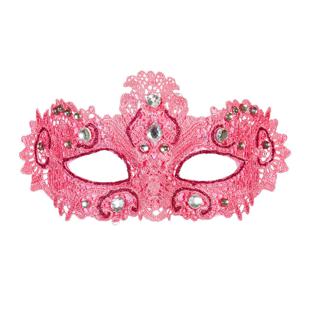 Op deze afbeelding zie je een Accessoires, van het merk Widmann. Carnaval Du Lac Oogmasker, Adelijk Roze Met Glitters En Stenen