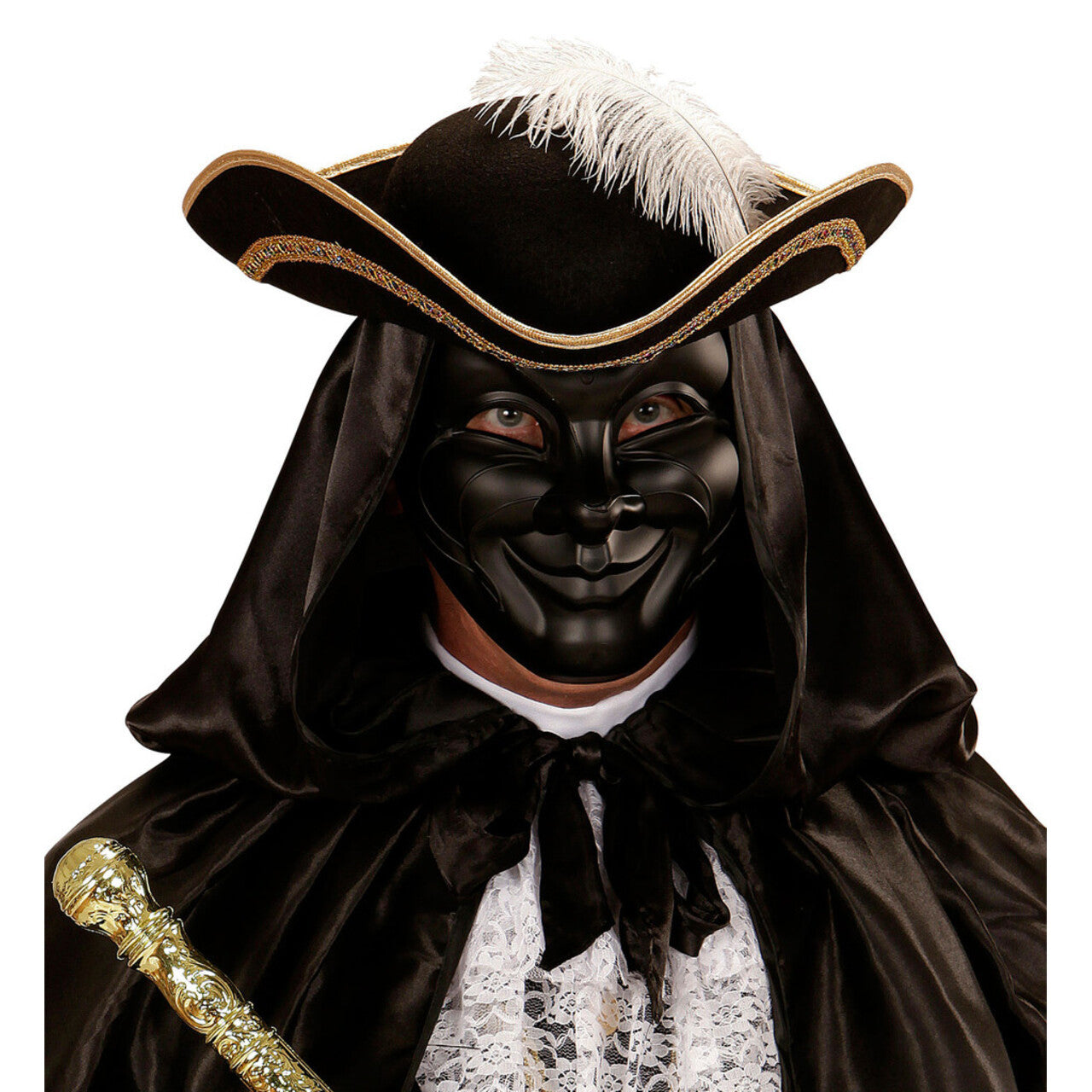 Op deze afbeelding zie je een Accessoires, van het merk Widmann. Donker Masker, Donkere Venetiaanse Man