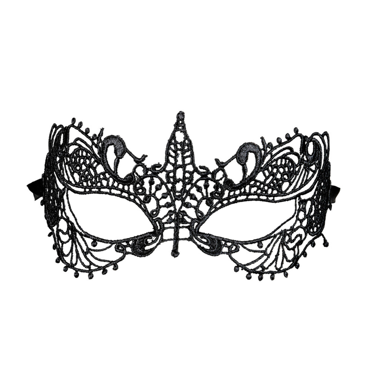 Op deze afbeelding zie je een Accessoires, van het merk Widmann. Mistery Oogmasker, Zwart Met Kant