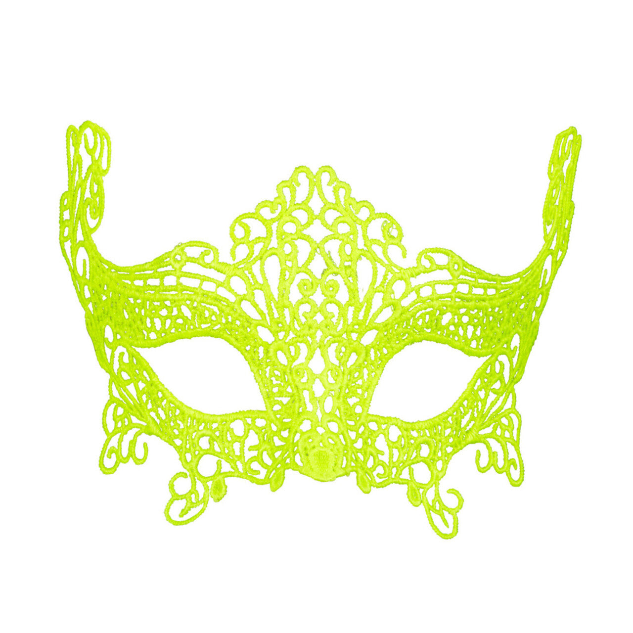 Op deze afbeelding zie je een Accessoires, van het merk Widmann. Venetia Neon Oogmasker, Kant Neon Geel