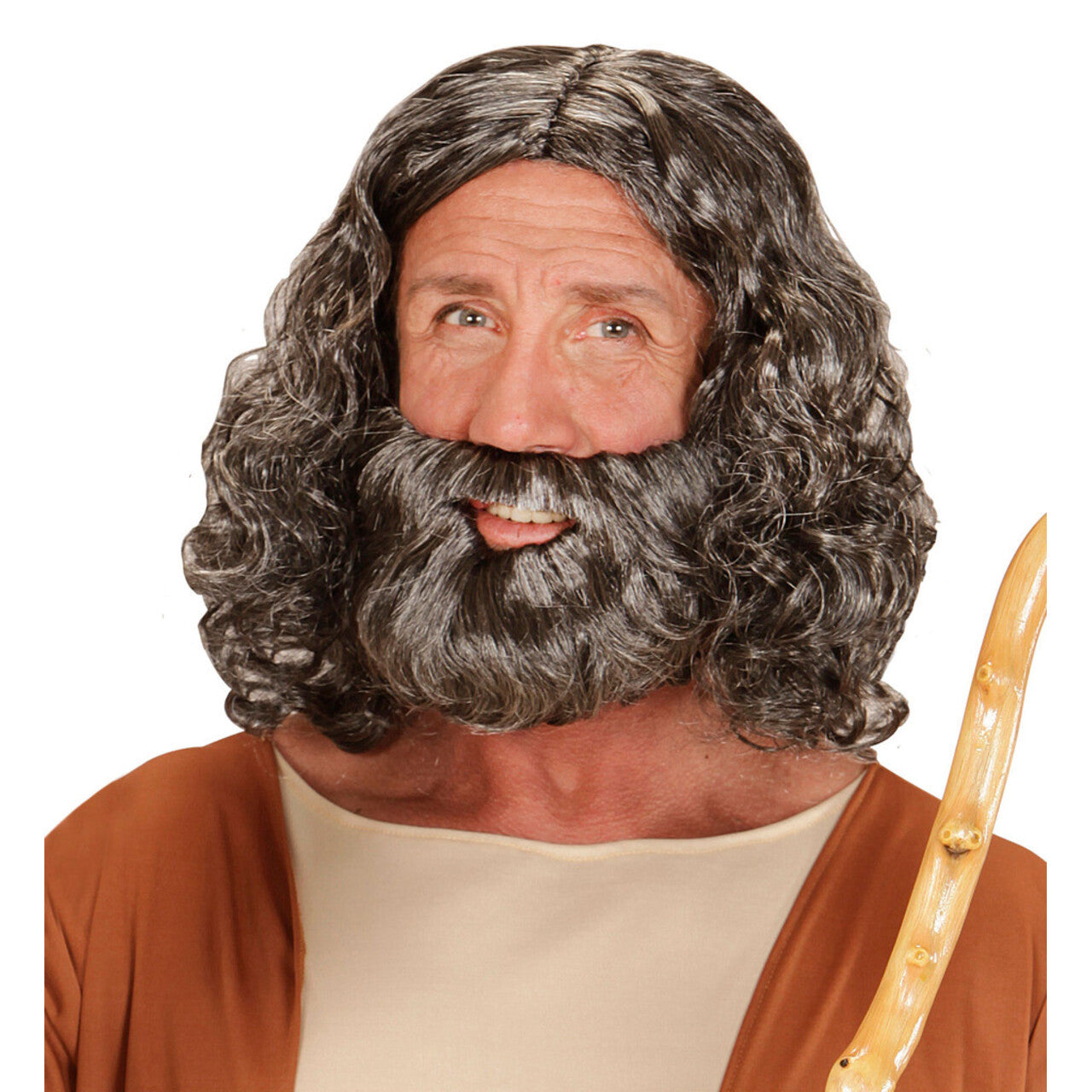 Op deze afbeelding zie je een Accessoires, van het merk Widmann. Mozes Pruik, Bijbels Figuur Met Baard