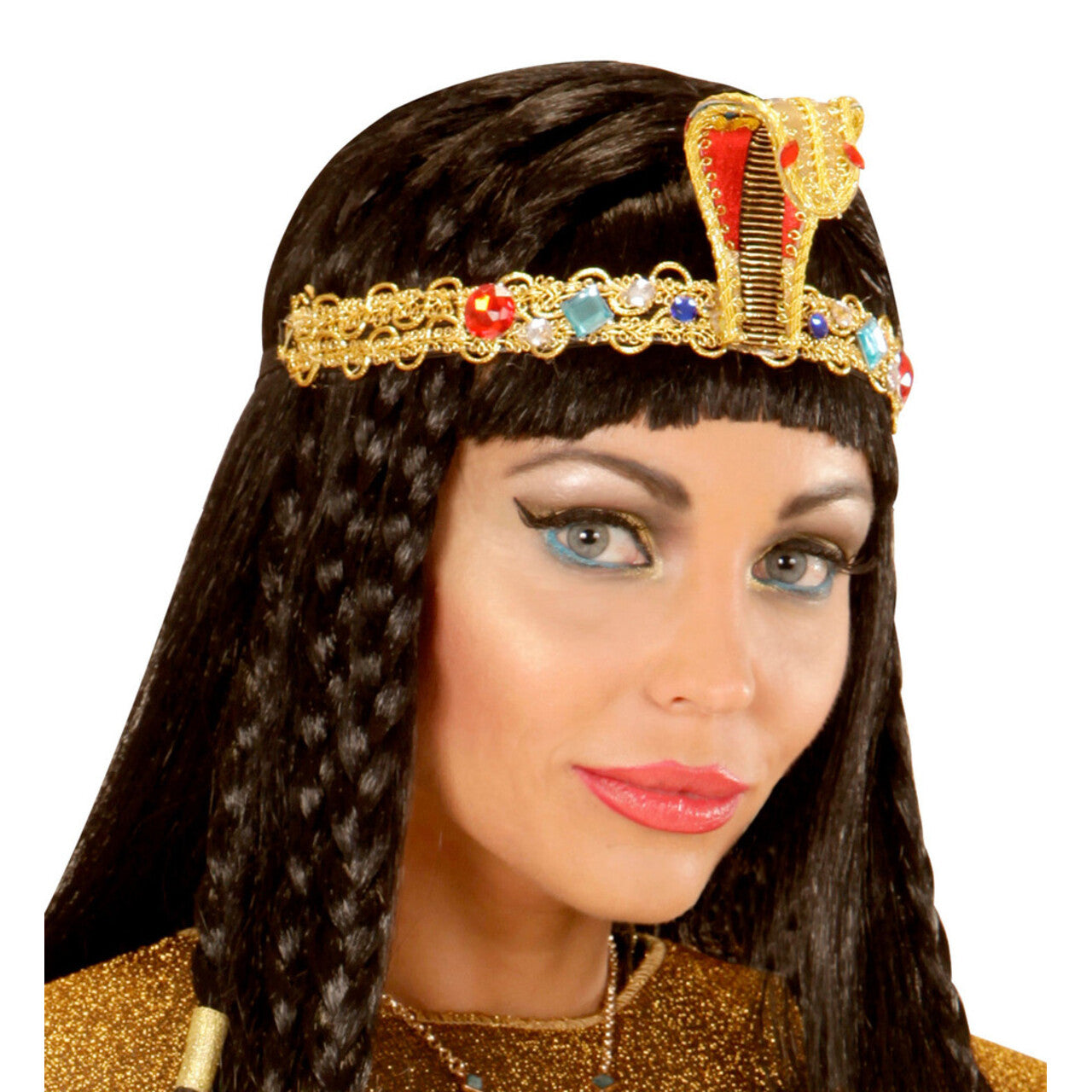 Op deze afbeelding zie je een Accessoires, van het merk Widmann. Egyptische Hoofdband Slang Met Stenen