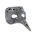Extravaganza Venetiaans Masker Met Lange Neus Zilver