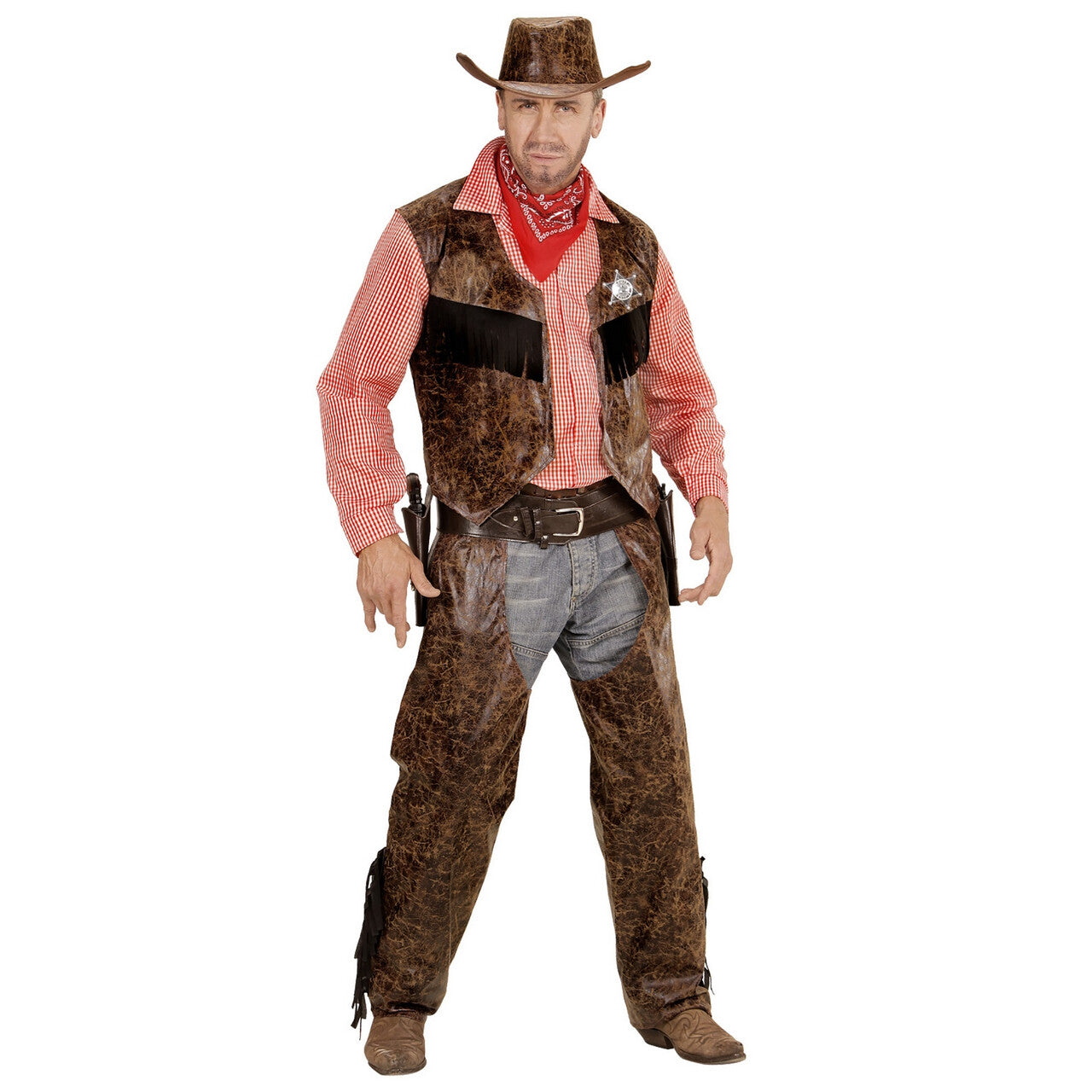 Op deze afbeelding zie je een Kostuums, van het merk Widmann. Stoere Cowboy Man / Jongen Kostuum