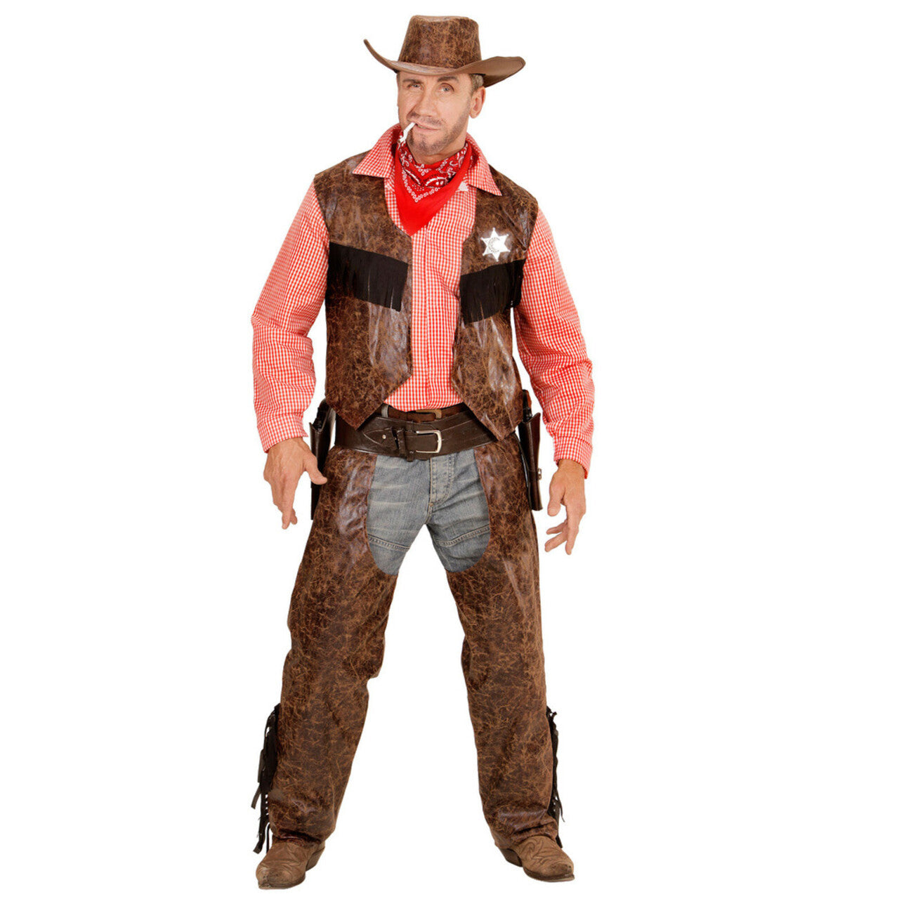 Op deze afbeelding zie je een Kostuums, van het merk Widmann. Stoere Cowboy Man / Jongen Kostuum