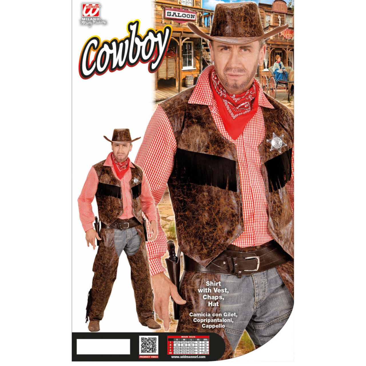 Op deze afbeelding zie je een Kostuums, van het merk Widmann. Stoere Cowboy Man / Jongen Kostuum