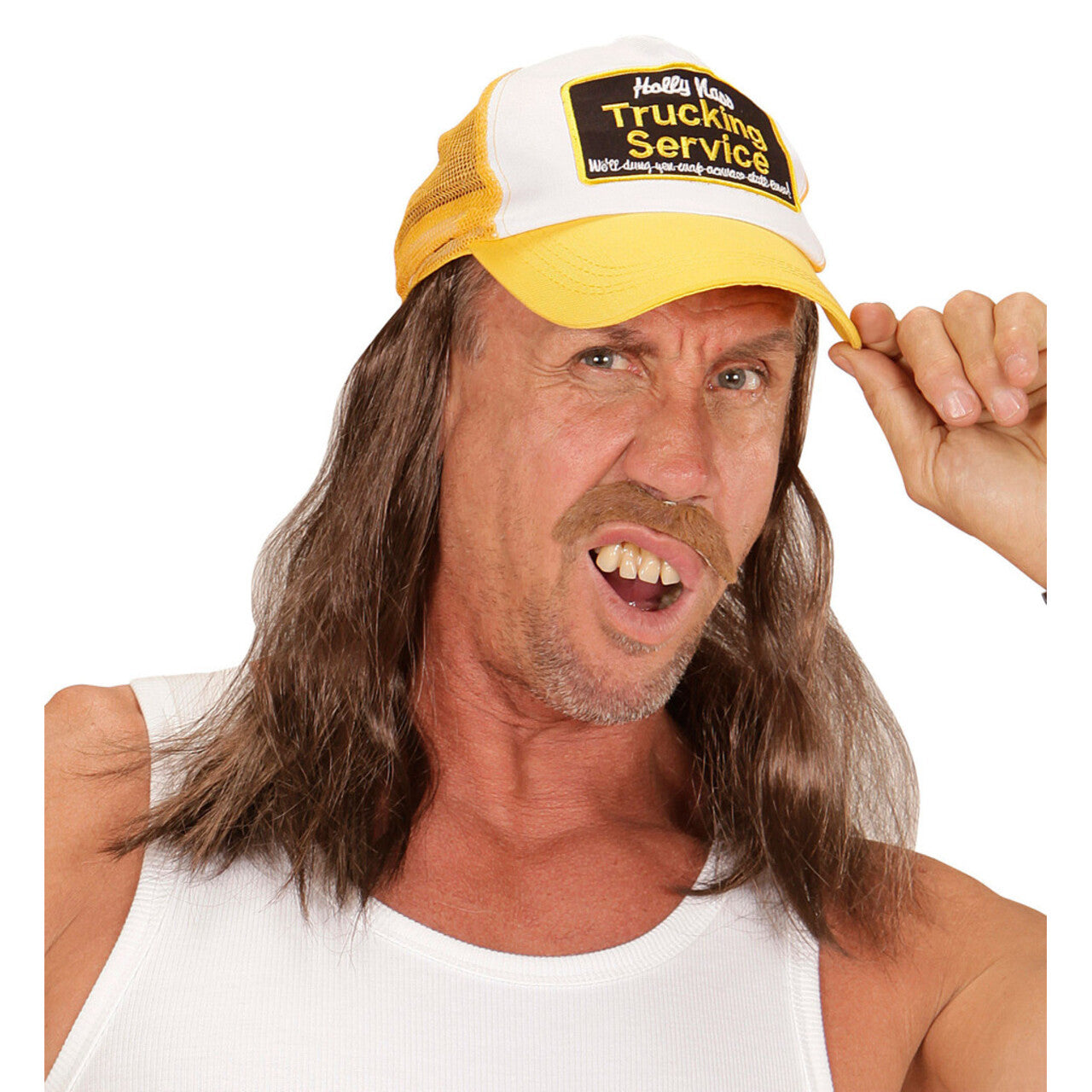 Op deze afbeelding zie je een Accessoires, van het merk Widmann. Trailer Park Trash Truckercap Met Haar